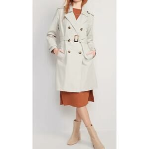 NWT‎ Old Navy Size 4X Water-Resistant Tie-Belt Trench Coat Women Beige Tan Cream